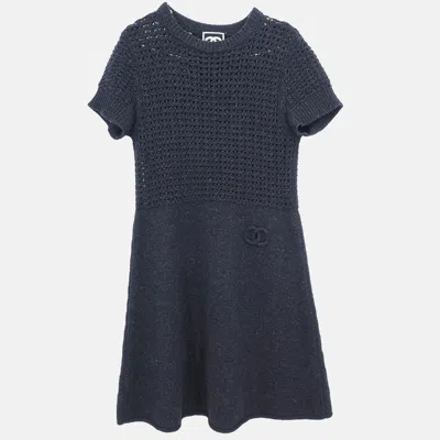 Pre-owned Chanel Sport Line Dress Dark Gray Size 38