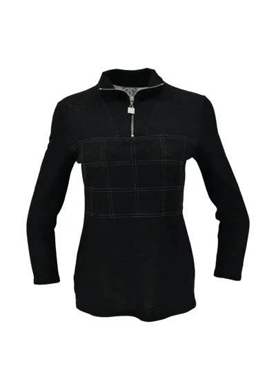 Pre-owned Chanel Sport Line Grid-pattern Top In Black