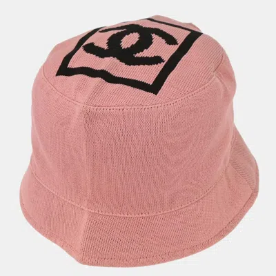 Pre-owned Chanel Sport Line Hat Pink #m Small In Black