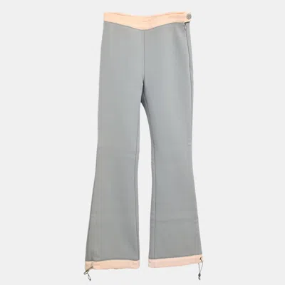 Pre-owned Chanel Sport Line Long Pants Light Blue Size 34 In Gray