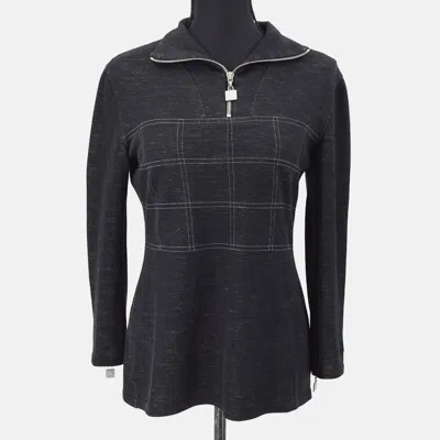 Pre-owned Chanel Sport Line Long Sleeve Top Gray 03a #38