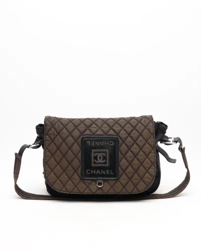 Pre-owned Chanel Sport Line Ponyhair Messenger Bag In Brown