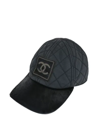 Pre-owned Chanel Sport Line Quilted Cap In Black
