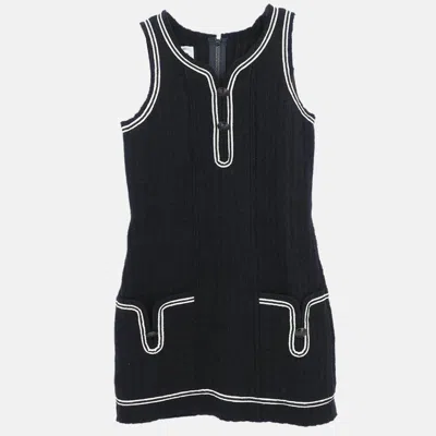 Pre-owned Chanel Sport Line Sleeveless Black Dress Size 38