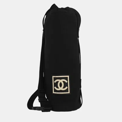 Pre-owned Chanel Sport Line Small Black Nylon Shoulder Bag