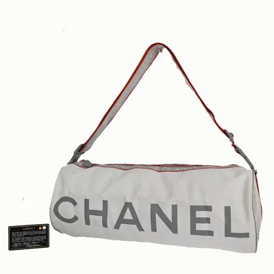 Pre-owned Chanel Sport Line Synthetic Shoulder Bag () In White