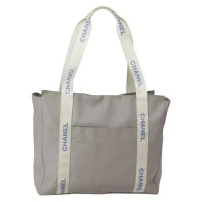 Pre-owned Chanel Sport Line Tote Bag Nylon Gray Nylon Tote Bag Bag ()
