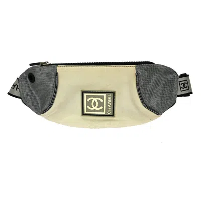 Pre-owned Chanel Sport Line Waist Bag Canvas White Canvas Clutche & Pouche Bag ()