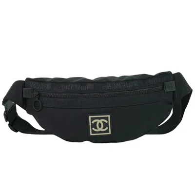 Pre-owned Chanel Sport Line Waist Bag Nylon Black Nylon Clutche & Pouche Bag ()