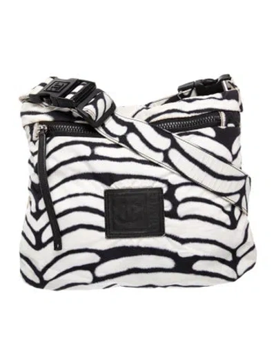 Pre-owned Chanel Sport Nylon Messenger Bag In White