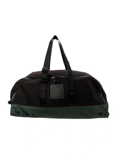 Pre-owned Chanel Sport Nylon Weekender In Black