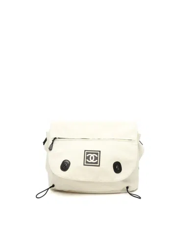 Pre-owned Chanel Sports Line Cc Messenger Bag In White