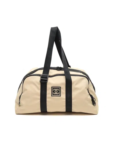 Pre-owned Chanel Sports Line Cc Weekend Bag In Beige
