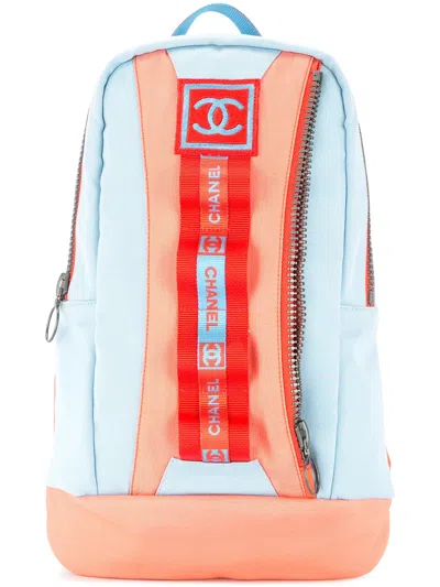 Pre-owned Chanel Sports Line Hi Summer Cc Backpack Bag In Black