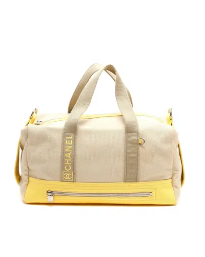 Pre-owned Chanel Sports Line Weekend Bag In Beige