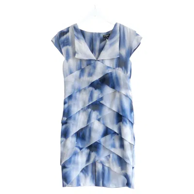 Pre-owned Chanel Spring 2018 Sky Print Frilled Silk Mini Dress In Purple