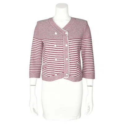 Pre-owned Chanel Spring/summer 2015  Red And White Stripe Cardigan