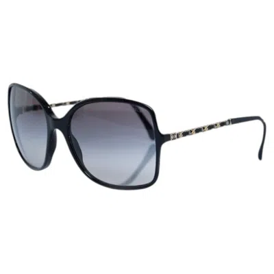Pre-owned Chanel , Square Black Sunglasses With Chain