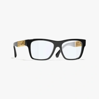 Chanel Square Blue Light Glasses In Black