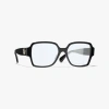 Chanel Square Blue Light Glasses In Black 