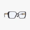 Chanel Square Blue Light Glasses In Dark Gray 