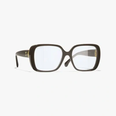 Chanel Square Blue Light Glasses In Black