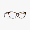 Chanel Square Blue Light Glasses In Dark Tortoise 