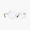 Chanel Square Blue Light Glasses In Light Gold 