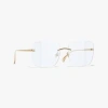 Chanel Square Blue Light Glasses In Light Gold 
