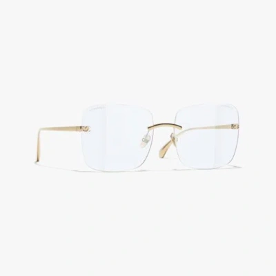Chanel Square Blue Light Glasses In White