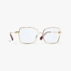Chanel Square Blue Light Glasses In Light Gold 