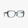 Chanel Square Blue Light Glasses In Pale Green 