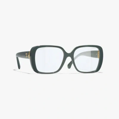 Chanel Square Blue Light Glasses In Gray