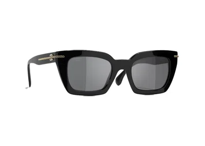 Pre-owned Chanel Square Chain Polarized Sunglasses In Black (5509 C622/t8)