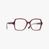 Chanel Square Eyeglasses In Burgundy