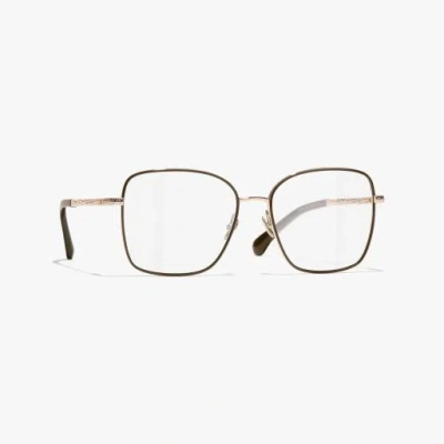 Chanel Square Eyeglasses In Gold