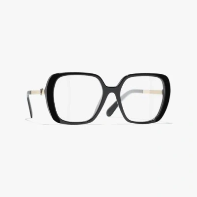Chanel Square Eyeglasses In Black 
