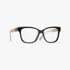 Chanel Square Eyeglasses In Black & Beige 