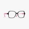 Chanel Square Eyeglasses In Black & Pink 