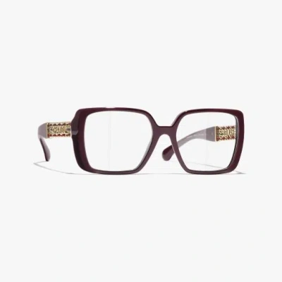 Chanel Square Eyeglasses In Red