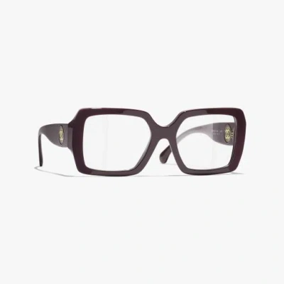 Chanel Square Eyeglasses In Burgundy