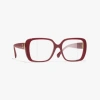 Chanel Square Eyeglasses In Dark Red 