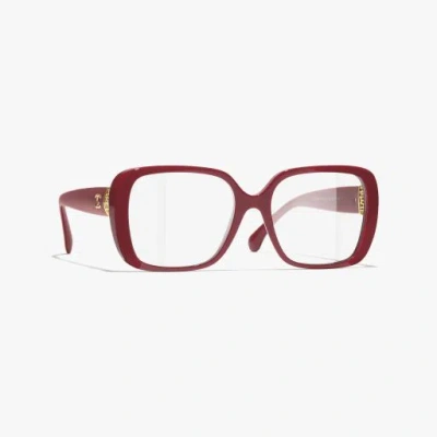 Chanel Square Eyeglasses In Red