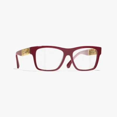 Chanel Square Eyeglasses In Red