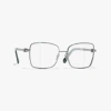 Chanel Square Eyeglasses In Dark Silver 
