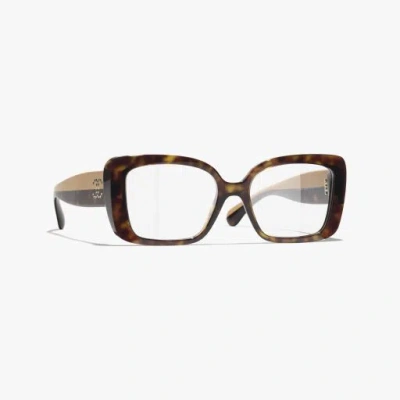 Chanel Square Eyeglasses In Dark Tortoise