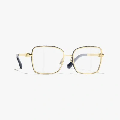 Chanel Square Eyeglasses In Gold
