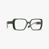Chanel Square Eyeglasses In Green 