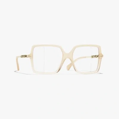 Chanel Square Eyeglasses In Light Beige