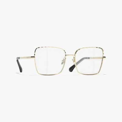 Chanel Square Eyeglasses In Light Gold